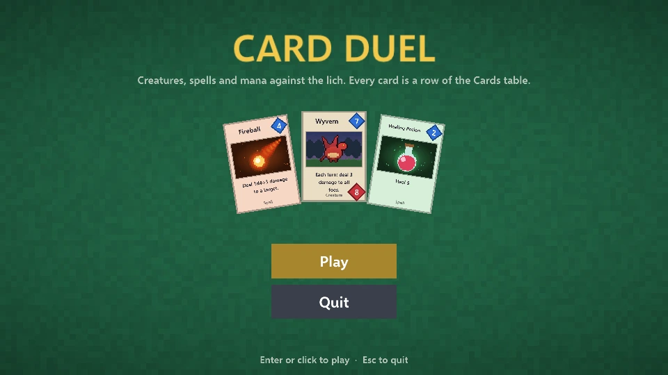 Cards, running