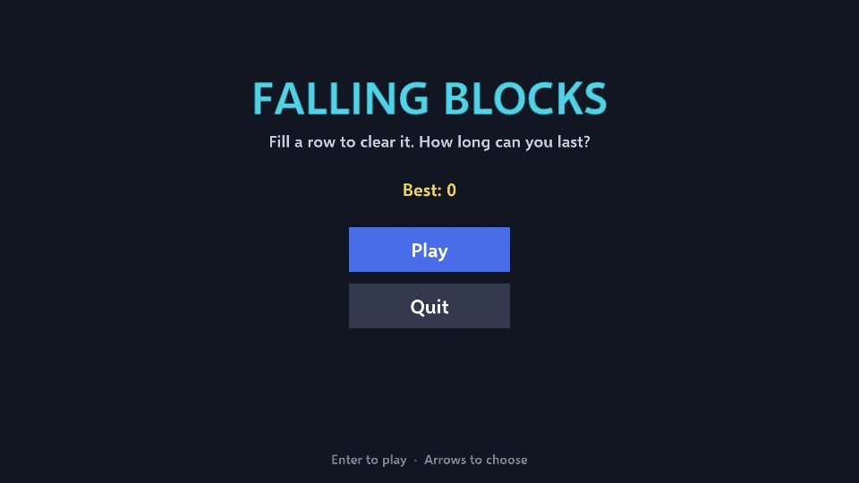 Falling Blocks, running