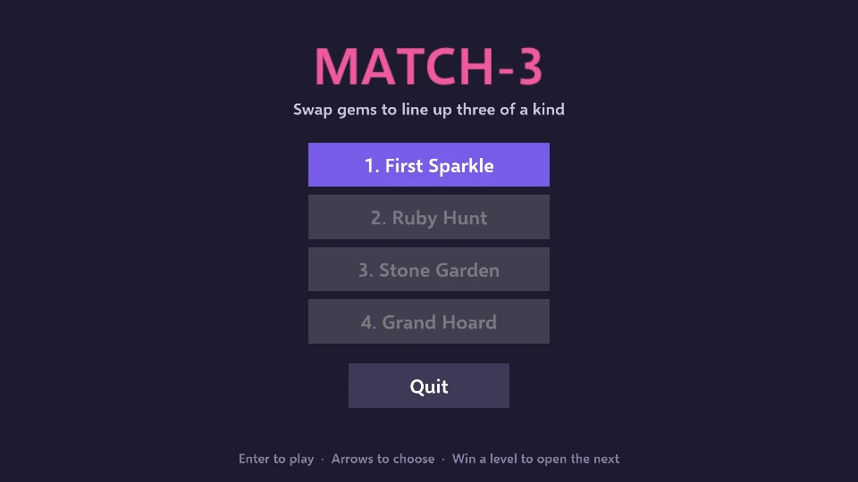 Match-3, running